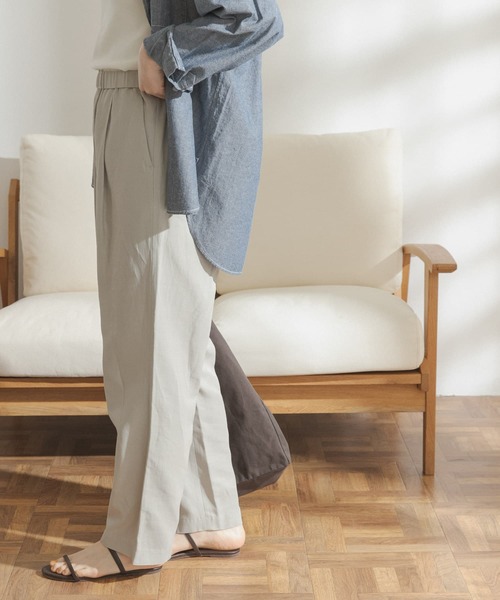 FORK&SPOON（フォークアンドスプーン）の「FORK&SPOON　リンクルエアータックトラウザー（その他パンツ・レディース・ブラック/グレー系その他/グリーン系その他・ONE）」の8枚目の写真