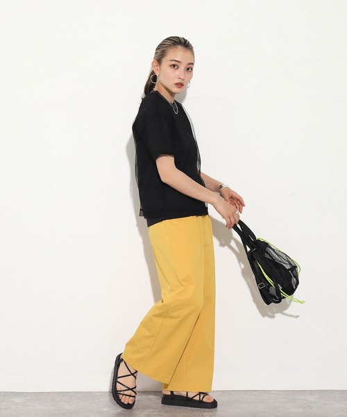 AULI（アウリィ）の「【低身長向けサイズ】チュールTシャツ＋キャミソールセット（Tシャツ/カットソー・レディース・ブラック/グレー/カーキ・XS）」の15枚目の写真