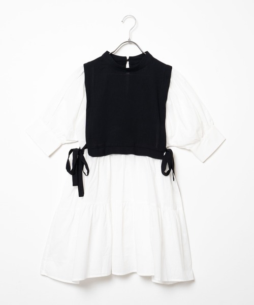 WEGO（ウィゴー）の「WEGO/サイドリボンレイヤードミニワンピース（ワンピース・レディース・サックスブルー/ブラック・FREE）」の20枚目の写真