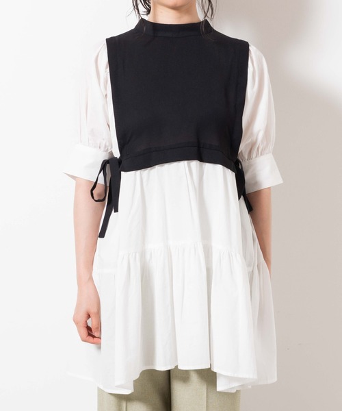 WEGO（ウィゴー）の「WEGO/サイドリボンレイヤードミニワンピース（ワンピース・レディース・サックスブルー/ブラック・FREE）」の17枚目の写真