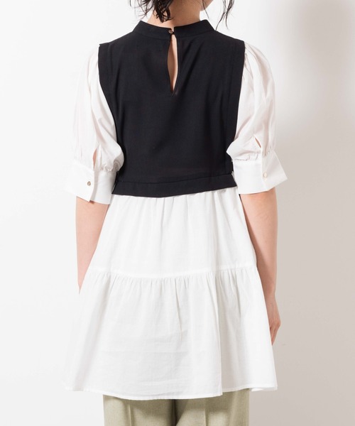 WEGO（ウィゴー）の「WEGO/サイドリボンレイヤードミニワンピース（ワンピース・レディース・サックスブルー/ブラック・FREE）」の19枚目の写真