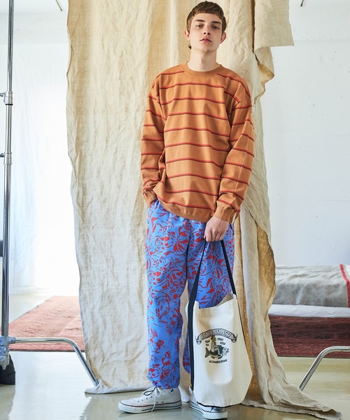 AlexanderLeeChang（アレキサンダーリーチャン）の「AlexanderLeeChang アレキサンダーリーチャン / PICOT BORDER KNIT ピコットボーダービッグシルエットニット セーター / AC062102（ニット/セーター・メンズ・ネイビー/ミント/ブラウン・2/3）」の4枚目の写真