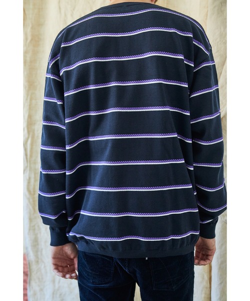 AlexanderLeeChang（アレキサンダーリーチャン）の「AlexanderLeeChang アレキサンダーリーチャン / PICOT BORDER KNIT ピコットボーダービッグシルエットニット セーター / AC062102（ニット/セーター・メンズ・ネイビー/ミント/ブラウン・2/3）」の9枚目の写真