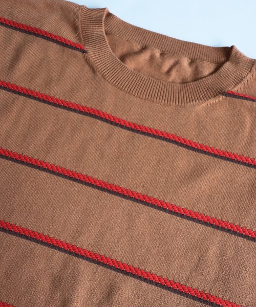 AlexanderLeeChang（アレキサンダーリーチャン）の「AlexanderLeeChang アレキサンダーリーチャン / PICOT BORDER KNIT ピコットボーダービッグシルエットニット セーター / AC062102（ニット/セーター・メンズ・ネイビー/ミント/ブラウン・2/3）」の12枚目の写真