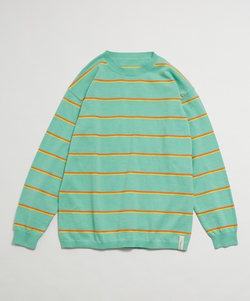 AlexanderLeeChang（アレキサンダーリーチャン）の「AlexanderLeeChang アレキサンダーリーチャン / PICOT BORDER KNIT ピコットボーダービッグシルエットニット セーター / AC062102（ニット/セーター・メンズ・ネイビー/ミント/ブラウン・2/3）」の13枚目の写真