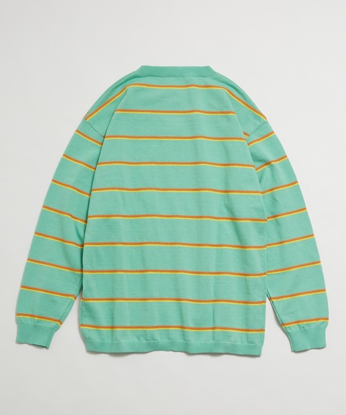 AlexanderLeeChang（アレキサンダーリーチャン）の「AlexanderLeeChang アレキサンダーリーチャン / PICOT BORDER KNIT ピコットボーダービッグシルエットニット セーター / AC062102（ニット/セーター・メンズ・ネイビー/ミント/ブラウン・2/3）」の14枚目の写真