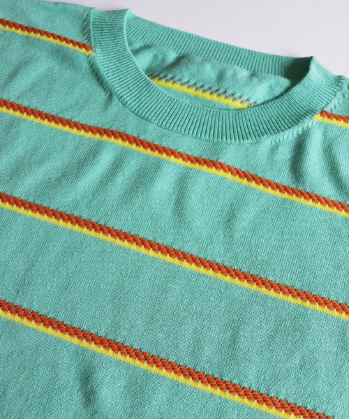AlexanderLeeChang（アレキサンダーリーチャン）の「AlexanderLeeChang アレキサンダーリーチャン / PICOT BORDER KNIT ピコットボーダービッグシルエットニット セーター / AC062102（ニット/セーター・メンズ・ネイビー/ミント/ブラウン・2/3）」の15枚目の写真