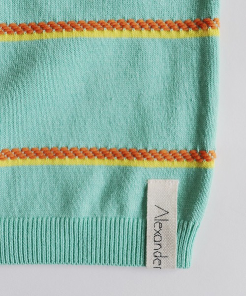 AlexanderLeeChang（アレキサンダーリーチャン）の「AlexanderLeeChang アレキサンダーリーチャン / PICOT BORDER KNIT ピコットボーダービッグシルエットニット セーター / AC062102（ニット/セーター・メンズ・ネイビー/ミント/ブラウン・2/3）」の16枚目の写真
