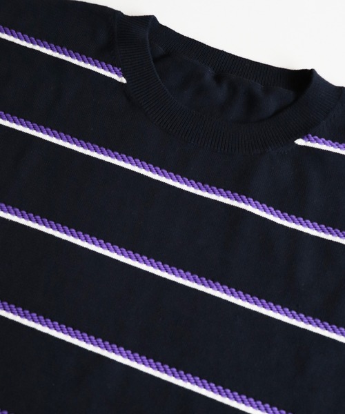 AlexanderLeeChang（アレキサンダーリーチャン）の「AlexanderLeeChang アレキサンダーリーチャン / PICOT BORDER KNIT ピコットボーダービッグシルエットニット セーター / AC062102（ニット/セーター・メンズ・ネイビー/ミント/ブラウン・2/3）」の19枚目の写真