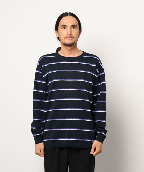 AlexanderLeeChang（アレキサンダーリーチャン）の「AlexanderLeeChang アレキサンダーリーチャン / PICOT BORDER KNIT ピコットボーダービッグシルエットニット セーター / AC062102（ニット/セーター・メンズ・ネイビー/ミント/ブラウン・2/3）」の20枚目の写真