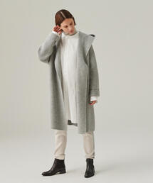 ギャルリーヴィー コットンポリフーデッドコート グレー ギャルリー・ヴィー GALERIE VIE ダブルフェイス ドルマンスリーブ
