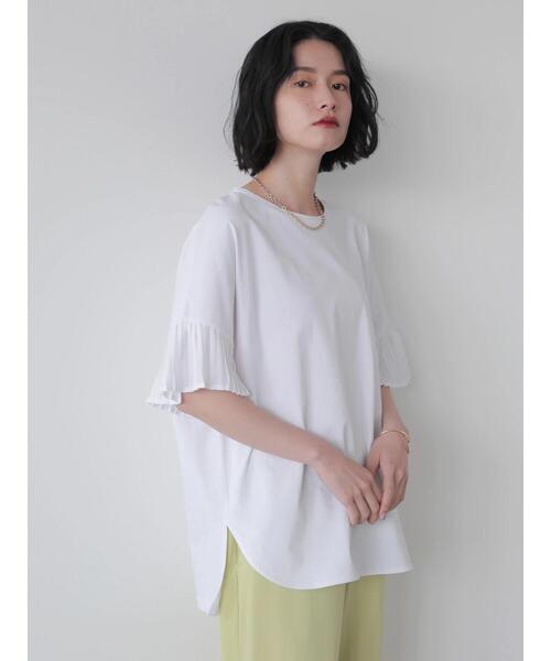 AMERICAN HOLIC(アメリカンホリック)の「異素材プリーツ袖カットプルオーバー *(Tシャツ/カットソー・レディース・ダークネイビー/オフホワイト・M/L)」の21枚目の写真
