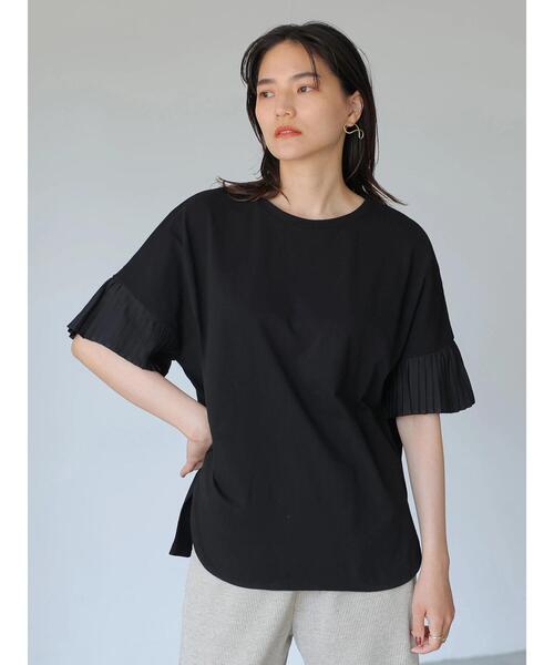 AMERICAN HOLIC(アメリカンホリック)の「異素材プリーツ袖カットプルオーバー *(Tシャツ/カットソー・レディース・ダークネイビー/オフホワイト・M/L)」の20枚目の写真