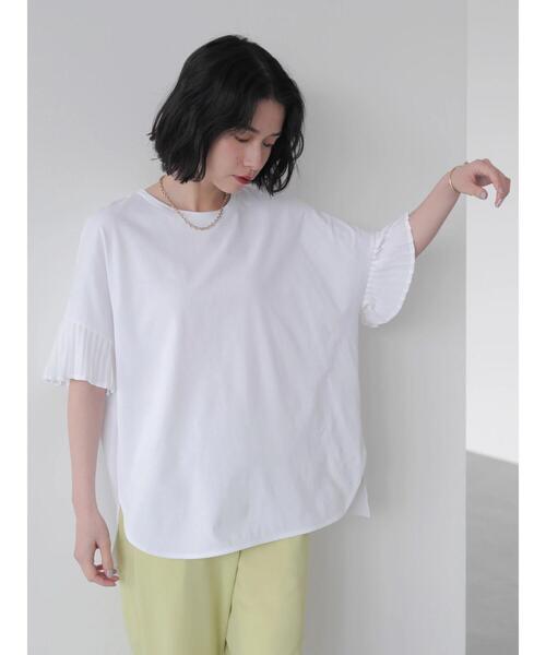 AMERICAN HOLIC(アメリカンホリック)の「異素材プリーツ袖カットプルオーバー *(Tシャツ/カットソー・レディース・ダークネイビー/オフホワイト・M/L)」の11枚目の写真