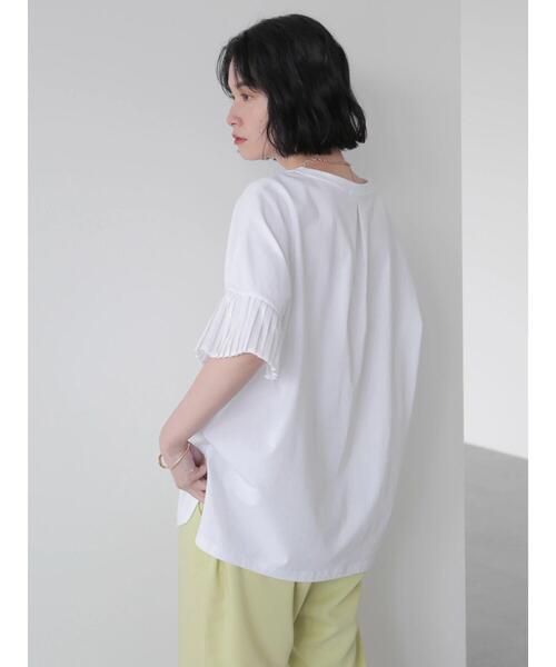 AMERICAN HOLIC(アメリカンホリック)の「異素材プリーツ袖カットプルオーバー *(Tシャツ/カットソー・レディース・ダークネイビー/オフホワイト・M/L)」の10枚目の写真