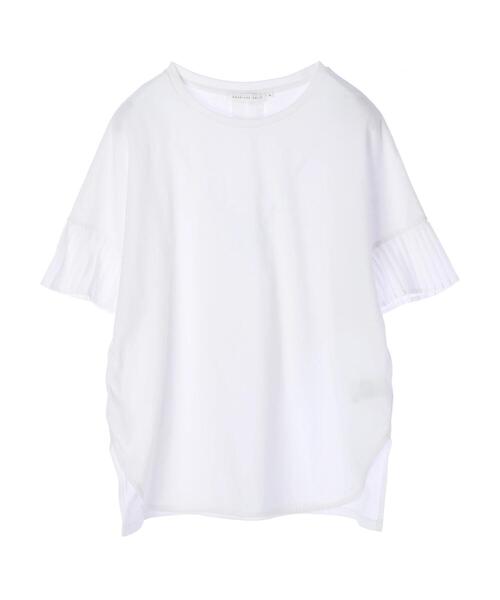 AMERICAN HOLIC(アメリカンホリック)の「異素材プリーツ袖カットプルオーバー *(Tシャツ/カットソー・レディース・ダークネイビー/オフホワイト・M/L)」の5枚目の写真
