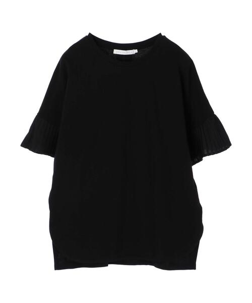 AMERICAN HOLIC(アメリカンホリック)の「異素材プリーツ袖カットプルオーバー *(Tシャツ/カットソー・レディース・ダークネイビー/オフホワイト・M/L)」の4枚目の写真