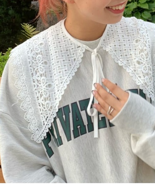 WEGO（ウィゴー）の「WEGO/BIG総レース付け襟（付け襟・レディース・ホワイト・FREE）」の6枚目の写真