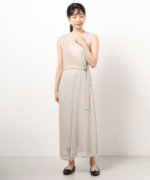 JILL STUART（ジルスチュアート）の「《Exclusive Line》パッチワークニットワンピース（ワンピース・レディース・ベージュ/カーキ・2）」の10枚目の写真