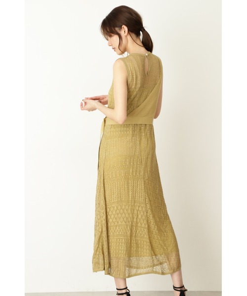 JILL STUART（ジルスチュアート）の「《Exclusive Line》パッチワークニットワンピース（ワンピース・レディース・ベージュ/カーキ・2）」の17枚目の写真