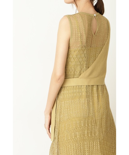 JILL STUART（ジルスチュアート）の「《Exclusive Line》パッチワークニットワンピース（ワンピース・レディース・ベージュ/カーキ・2）」の15枚目の写真