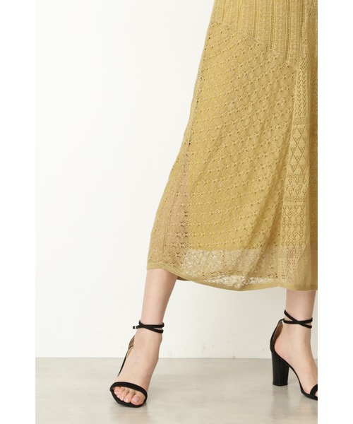 JILL STUART（ジルスチュアート）の「《Exclusive Line》パッチワークニットワンピース（ワンピース・レディース・ベージュ/カーキ・2）」の12枚目の写真