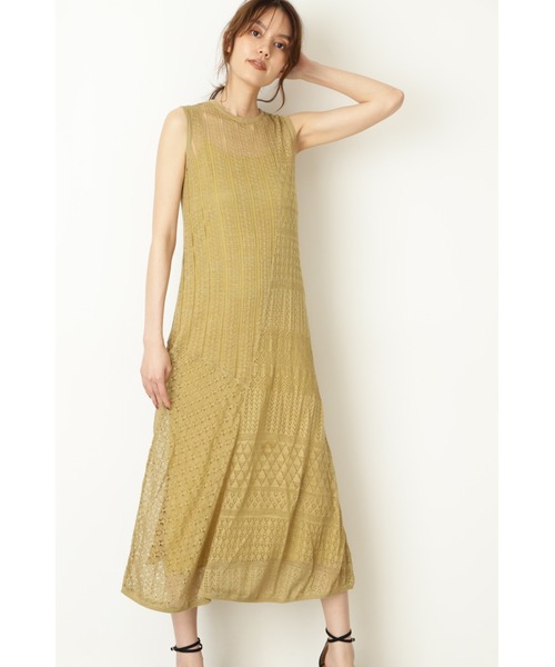 JILL STUART（ジルスチュアート）の「《Exclusive Line》パッチワークニットワンピース（ワンピース・レディース・ベージュ/カーキ・2）」の22枚目の写真