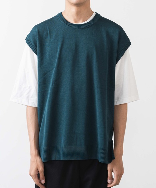 WEGO（ウィゴー）の「WEGO/アンサンブルリネンライクニットベスト（アンサンブル・メンズ・ダークオレンジ/ベージュ/ブラック/グリーン・MEDIUM/LARGE）」の19枚目の写真