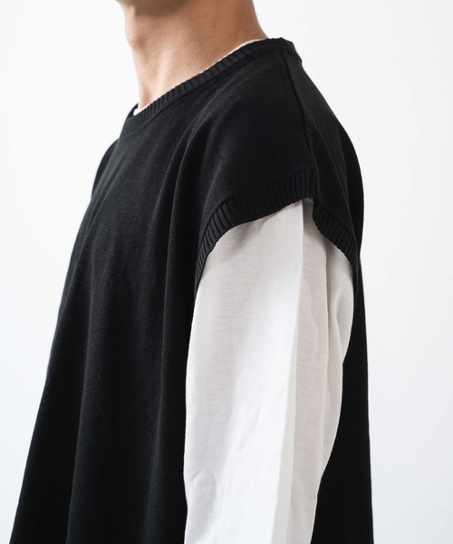 WEGO（ウィゴー）の「WEGO/アンサンブルリネンライクニットベスト（アンサンブル・メンズ・ダークオレンジ/ベージュ/ブラック/グリーン・MEDIUM/LARGE）」の12枚目の写真