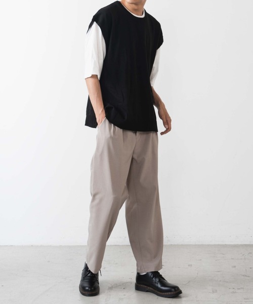 WEGO（ウィゴー）の「WEGO/アンサンブルリネンライクニットベスト（アンサンブル・メンズ・ダークオレンジ/ベージュ/ブラック/グリーン・MEDIUM/LARGE）」の18枚目の写真