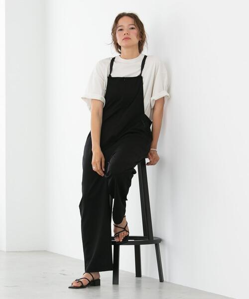 FEELING MADE（フィーリングメイド）の「FEELING MADE ストレッチポンチ テーパード サロペット（サロペット/オーバーオール・レディース・ブラック/オリーブ・SMALL/MEDIUM/LARGE）」の13枚目の写真