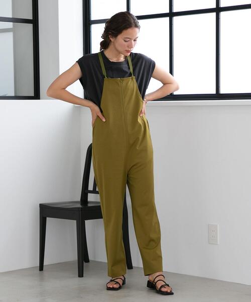 FEELING MADE（フィーリングメイド）の「FEELING MADE ストレッチポンチ テーパード サロペット（サロペット/オーバーオール・レディース・ブラック/オリーブ・SMALL/MEDIUM/LARGE）」の15枚目の写真