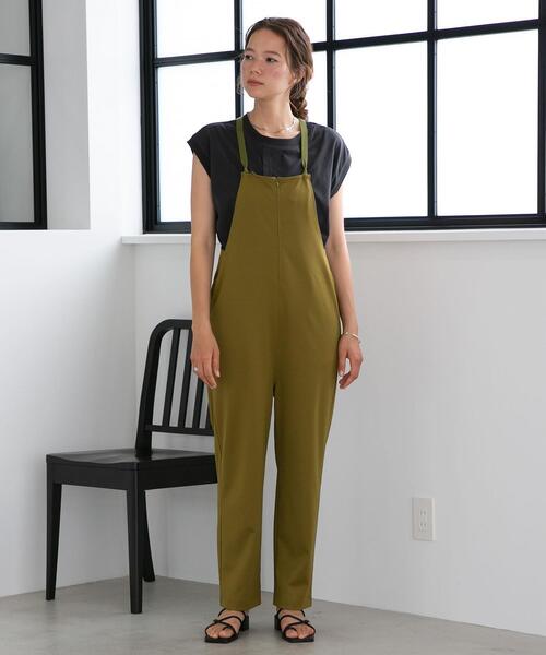 FEELING MADE（フィーリングメイド）の「FEELING MADE ストレッチポンチ テーパード サロペット（サロペット/オーバーオール・レディース・ブラック/オリーブ・SMALL/MEDIUM/LARGE）」の17枚目の写真