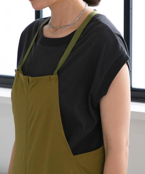 FEELING MADE（フィーリングメイド）の「FEELING MADE ストレッチポンチ テーパード サロペット（サロペット/オーバーオール・レディース・ブラック/オリーブ・SMALL/MEDIUM/LARGE）」の6枚目の写真