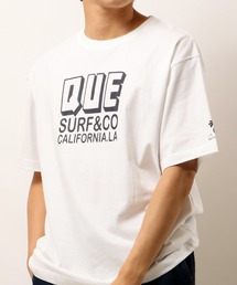 Que USAコットン天竺プリントT