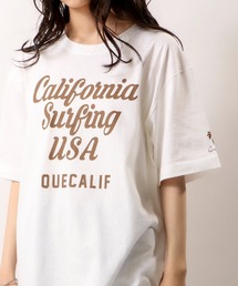 Que USAコットン天竺プリントT