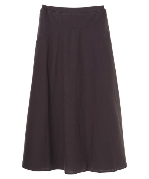 Green　Parks（グリーンパークス）の「ベルギーリネンブレンド 切替スカート＊（スカート・レディース・チャコールグレー/オレンジ/グリーン/モカ・FREE）」の6枚目の写真