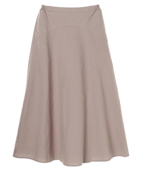 Green　Parks（グリーンパークス）の「ベルギーリネンブレンド 切替スカート＊（スカート・レディース・チャコールグレー/オレンジ/グリーン/モカ・FREE）」の8枚目の写真