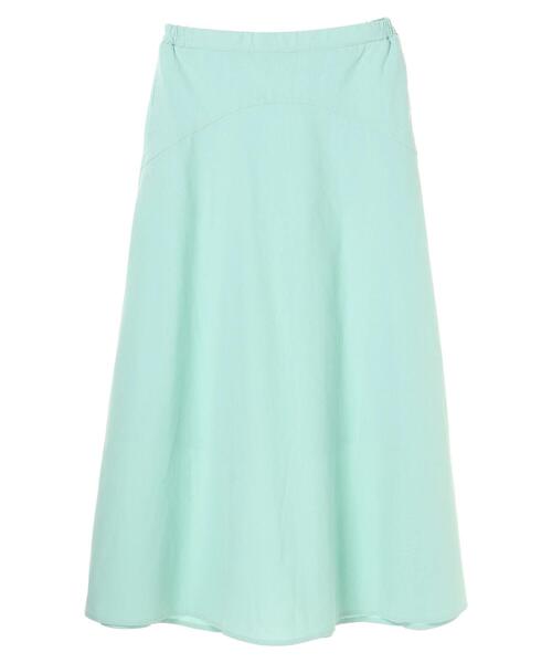 Green　Parks（グリーンパークス）の「ベルギーリネンブレンド 切替スカート＊（スカート・レディース・チャコールグレー/オレンジ/グリーン/モカ・FREE）」の5枚目の写真