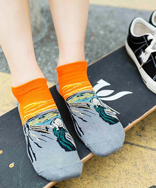 「kakko」（カッコ）の「「kakko」 イラストスニーカーソックス ユニセックス（ソックス/靴下・レディース・A/J/K/L/M/N/G/H/I/D/E/F/B/C/O/P/Q/R/S/T・FREE）」の20枚目の写真