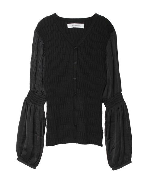 LAGUNAMOON（ラグナムーン）の「プリーツスリーブニットプルオーバー（ニット/セーター・レディース・ブラック/ベージュ/ブルー・FREE）」の2枚目の写真