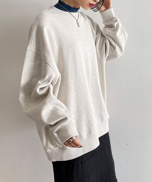 PAGEBOY（ページボーイ）の「スローサイズスウェットプルオーバー（スウェット・レディース・ブラック/オリーブ/オートミール/ブラウン系その他/アクア・FREE）」の3枚目の写真