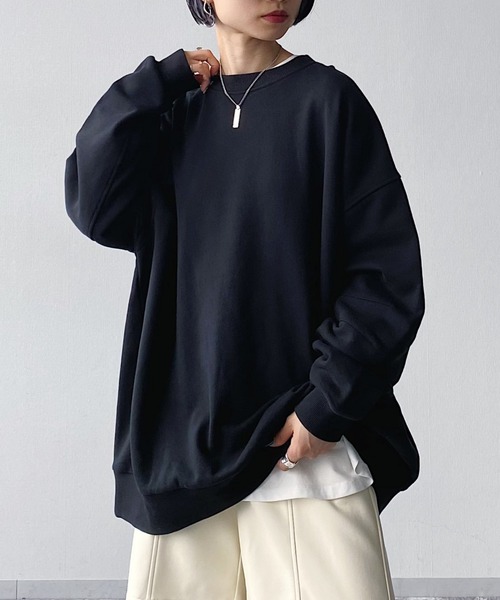 PAGEBOY（ページボーイ）の「スローサイズスウェットプルオーバー（スウェット・レディース・ブラック/オリーブ/オートミール/ブラウン系その他/アクア・FREE）」の2枚目の写真