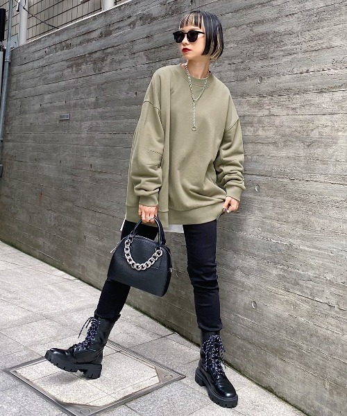 PAGEBOY（ページボーイ）の「スローサイズスウェットプルオーバー（スウェット・レディース・ブラック/オリーブ/オートミール/ブラウン系その他/アクア・FREE）」の13枚目の写真