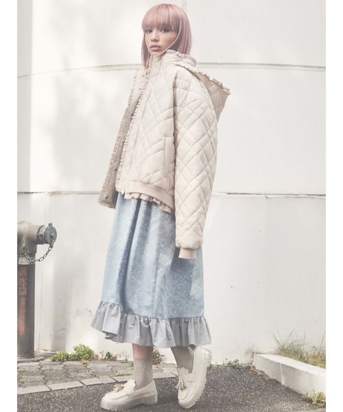merry jenny(メリージェニー)の「ナイロンフリルキルティングジャケット(その他アウター・レディース・アイボリー/ブラック/ライトブルー・FREE)」の18枚目の写真