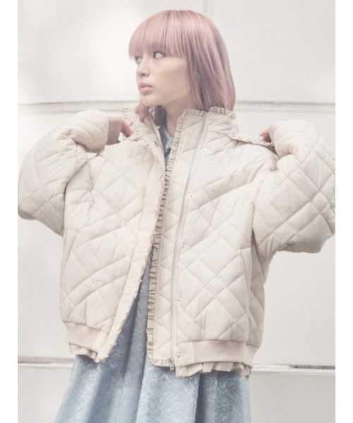 merry jenny(メリージェニー)の「ナイロンフリルキルティングジャケット(その他アウター・レディース・アイボリー/ブラック/ライトブルー・FREE)」の20枚目の写真