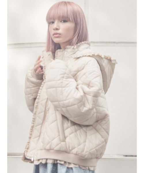 merry jenny(メリージェニー)の「ナイロンフリルキルティングジャケット(その他アウター・レディース・アイボリー/ブラック/ライトブルー・FREE)」の21枚目の写真