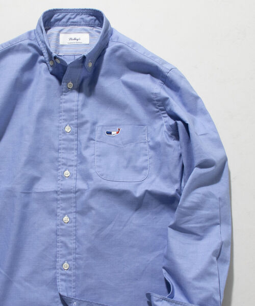 NOLLEY'S goodman（ノーリーズグッドマン）の「クジラ ワンポイント ボタンダウン シャツ（シャツ/ブラウス・メンズ・ブラック系その他/ライトブルー/ホワイト/ブルー系その他/グレイッシュベージュ/パープル系その他2・SMALL/X-LARGE/XX-LARGE/MEDIUM/LARGE）」の4枚目の写真