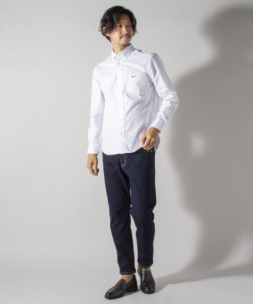 NOLLEY'S goodman（ノーリーズグッドマン）の「クジラ ワンポイント ボタンダウン シャツ（シャツ/ブラウス・メンズ・ブラック系その他/ライトブルー/ホワイト/ブルー系その他/グレイッシュベージュ/パープル系その他2・SMALL/X-LARGE/XX-LARGE/MEDIUM/LARGE）」の7枚目の写真