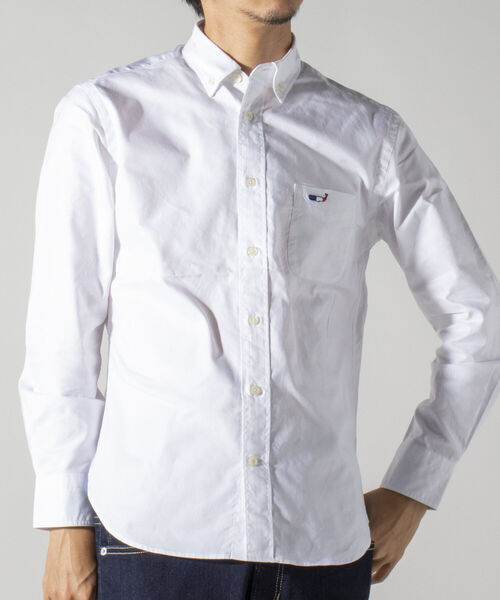 NOLLEY'S goodman（ノーリーズグッドマン）の「クジラ ワンポイント ボタンダウン シャツ（シャツ/ブラウス・メンズ・ブラック系その他/ライトブルー/ホワイト/ブルー系その他/グレイッシュベージュ/パープル系その他2・SMALL/X-LARGE/XX-LARGE/MEDIUM/LARGE）」の8枚目の写真